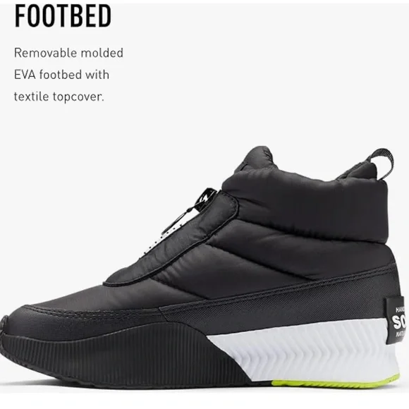 SOREL OUT N ABOUT III ANKLE ZIP BOOTIES PUFFY WATERPROOF INSULATED BOOTS… - Picture 7 of 14